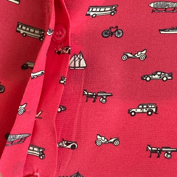 Weekend Max Mara Silk Graphic Print Pink Blouse - Picture 3 of 9